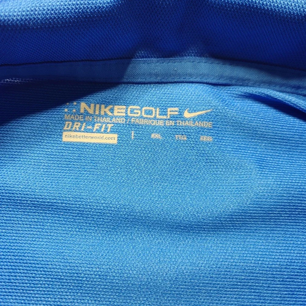 Nike Golf Men's XXL Dri-FIT Blue Short Sleeve Polo Shirt Performance Top